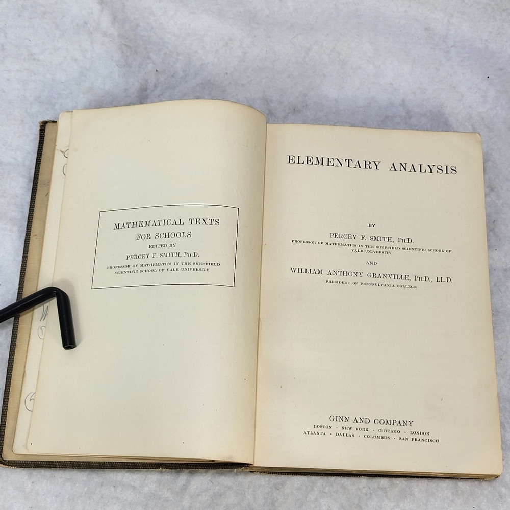 1910 Elementary Analysis Smith Granville Math Book John Kremer Jr - Picture 7 of 16